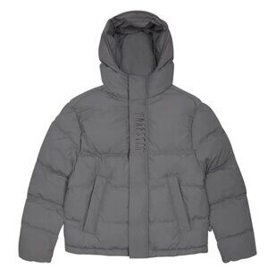 TRAPSTAR DECODED HOODED PUFFER 2.0 JACKET - SMOKE GREY